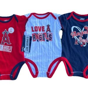 MLB Baby Los Angeles Angels 3-Piece Bodysuit Set - 6-9 Months